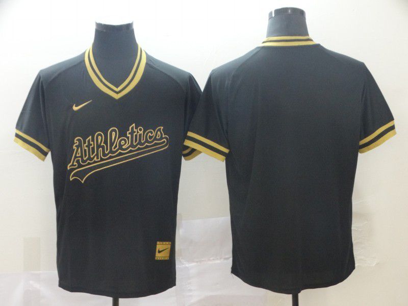 Cheap Men Oakland Athletics Blank Black gold Game Nike 2022 MLB Jersey